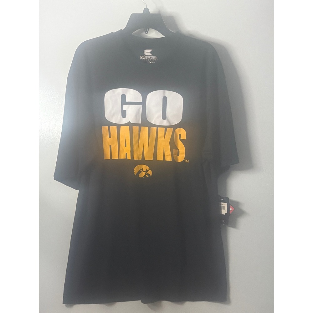 Colosseum Iowa Hawkeyes T Shirt Mens XL Black Go Hawks Graphic Tee NWT